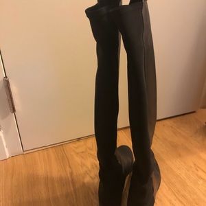Stuart weitzman 50/50 boot leather black 8.5